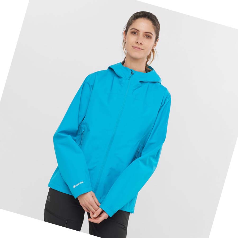 Chaquetas Salomon OUTLINE GORE-TEX WATERPROOF 2.5L Mujer Azules | MX 2489KOR